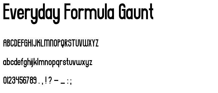Everyday Formula Gaunt font